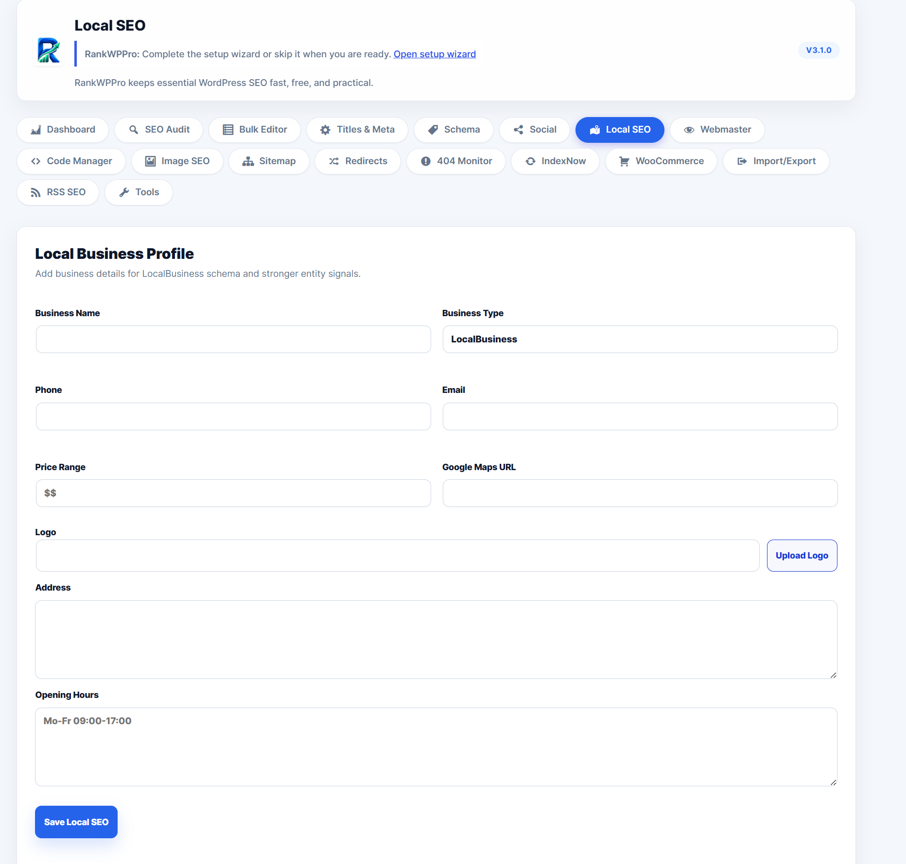 Local SEO business profile